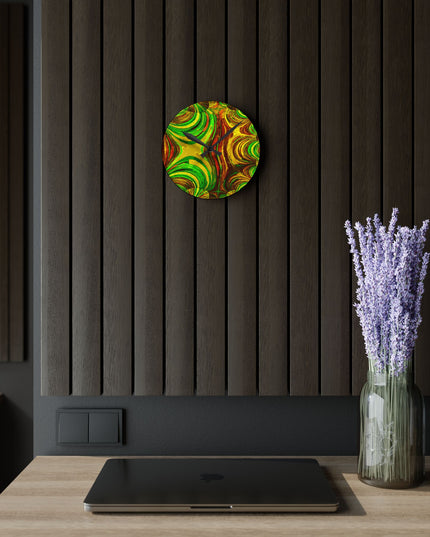 Uzi Spiral Beta Acrylic Round Wall Clock, 8" x 8"