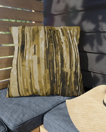 Striped Light Brown 20" x 20" Outdoor Pillow
