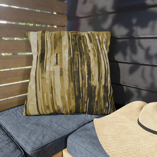 Striped Light Brown 20" x 20" Outdoor Pillow