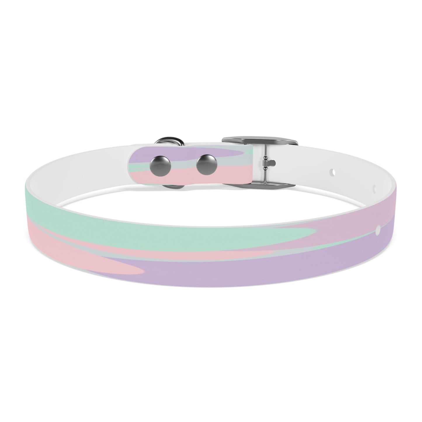 Pastel Peach and Soft Green Patches Small Dog Collar