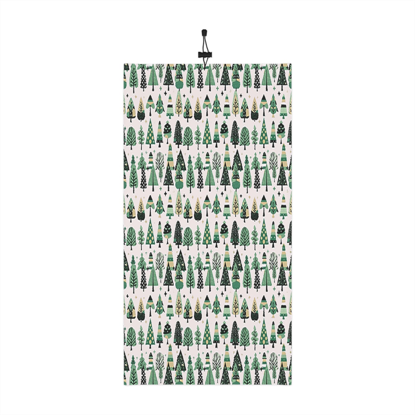 Mini Vintage Green Trees Winter Neck Gaiter With Drawstring