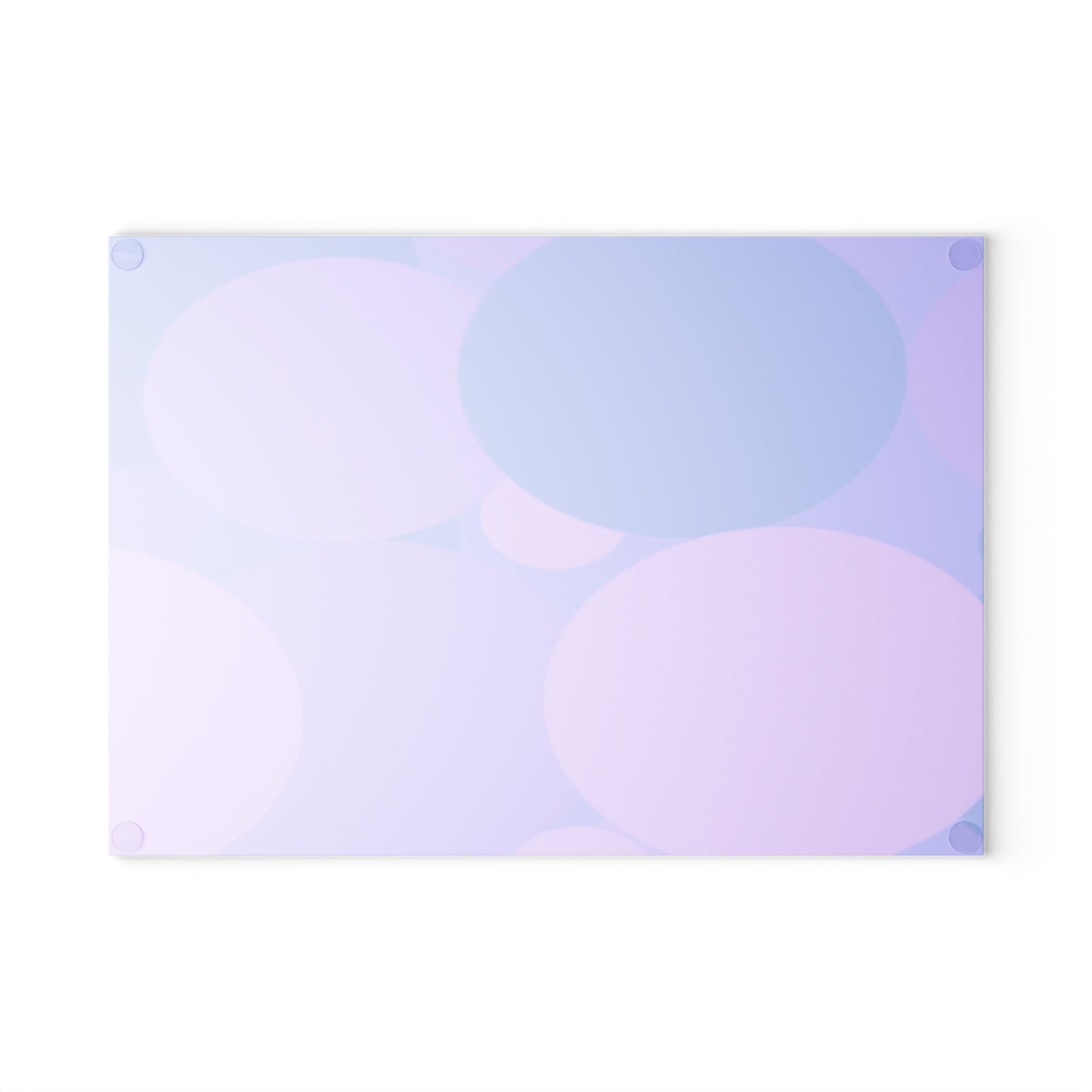 Pastel Purple Family Patches 8" x 11" Glass Cutting Board