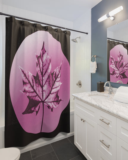 Magenta Maple Leaf Shower Curtains, 71" x 74"