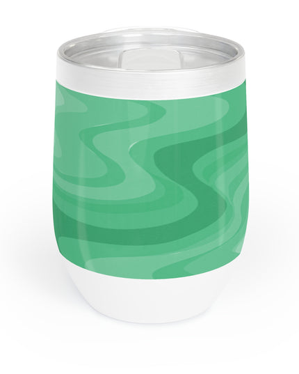 Mint Green Wavey 12 oz Chill Wine Tumbler