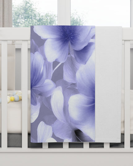 Indigo Blossom Floral Bunch Soft Fleece Baby Blanket, 30" x 40"