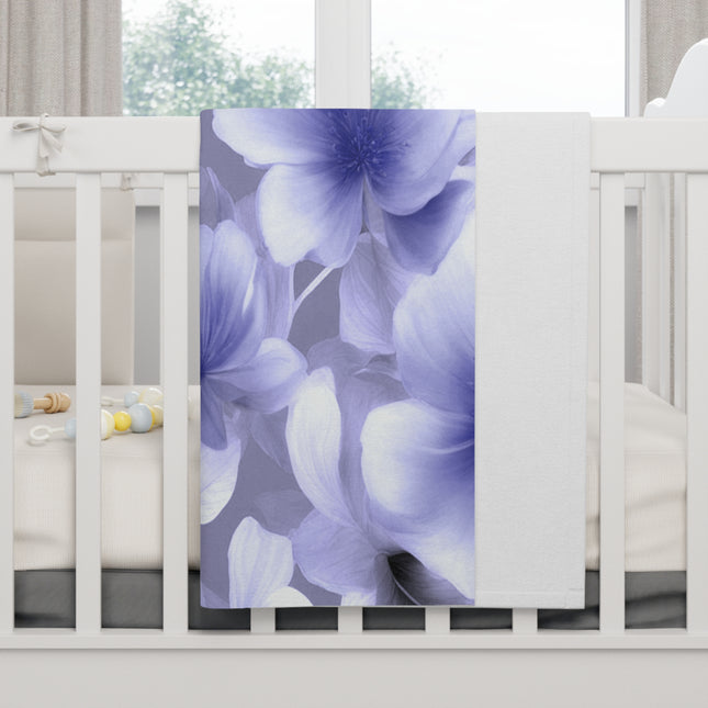 Indigo Blossom Floral Bunch Soft Fleece Baby Blanket, 30" x 40"