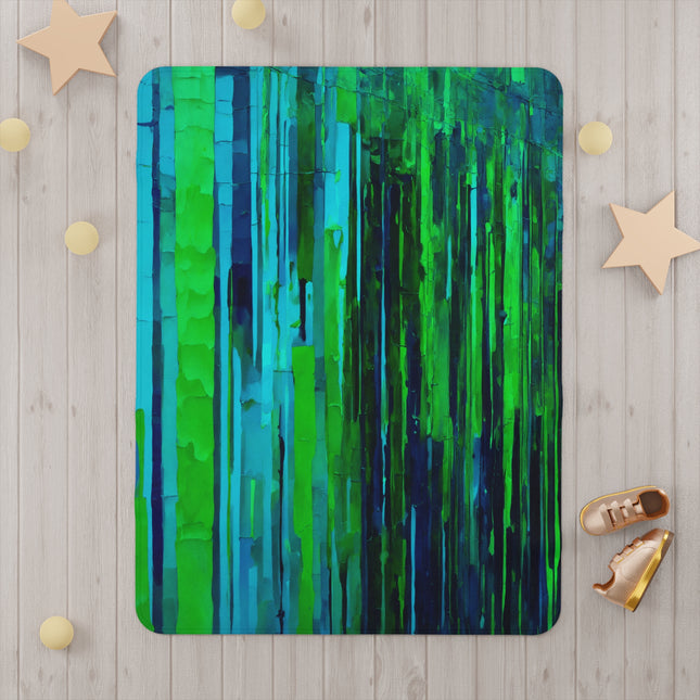 Striped Blue Green Toddler Blanket, 30" x 40"