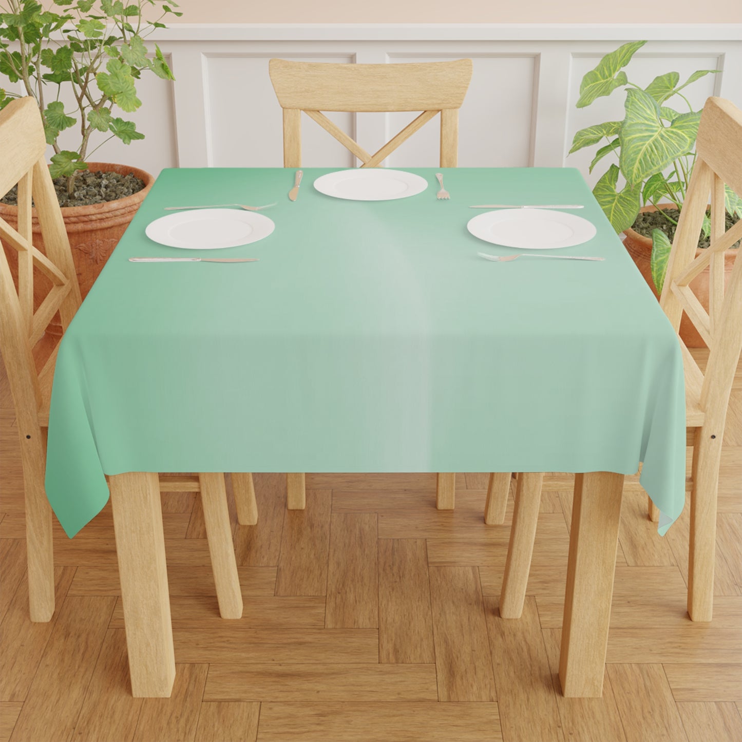 Mint Fade Tablecloth, 55" x 55"