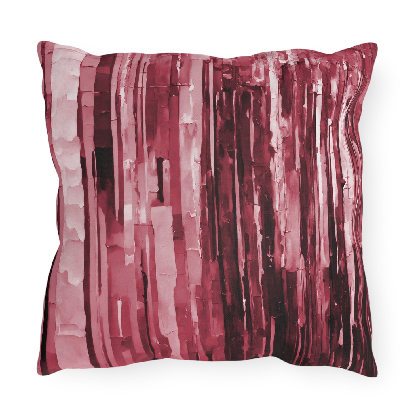 Striped Ruby Pastel 16" x 16" Outdoor Pillow