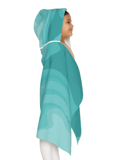 Tif Green Wavey Youth Hooded Towel, 24" x 48"