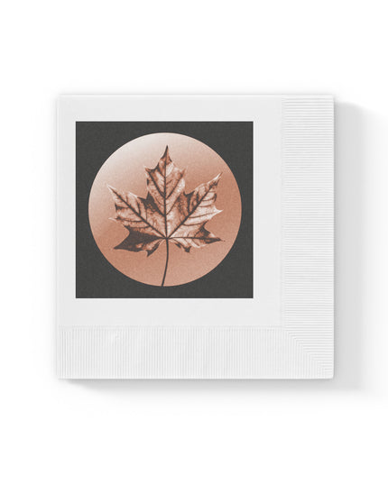 Soft Maple Leaf White Coined Napkins, 4.8" x 4.8"