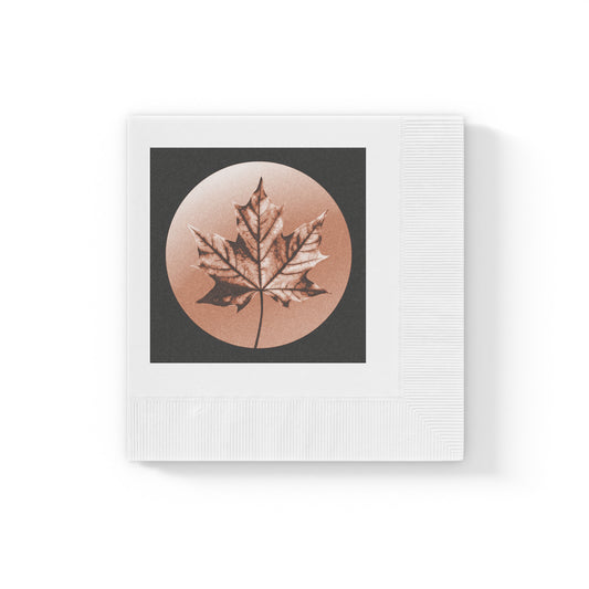 Soft Maple Leaf White Coined Napkins, 4.8" x 4.8"