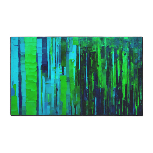 Striped Blue Green 36" x 60" Heavy Duty Floor Mat