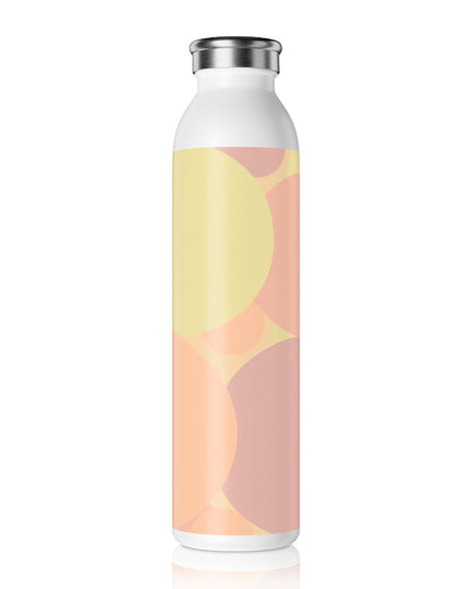Pastel Hot Peach Patches Slim Water Bottle, 20 oz White