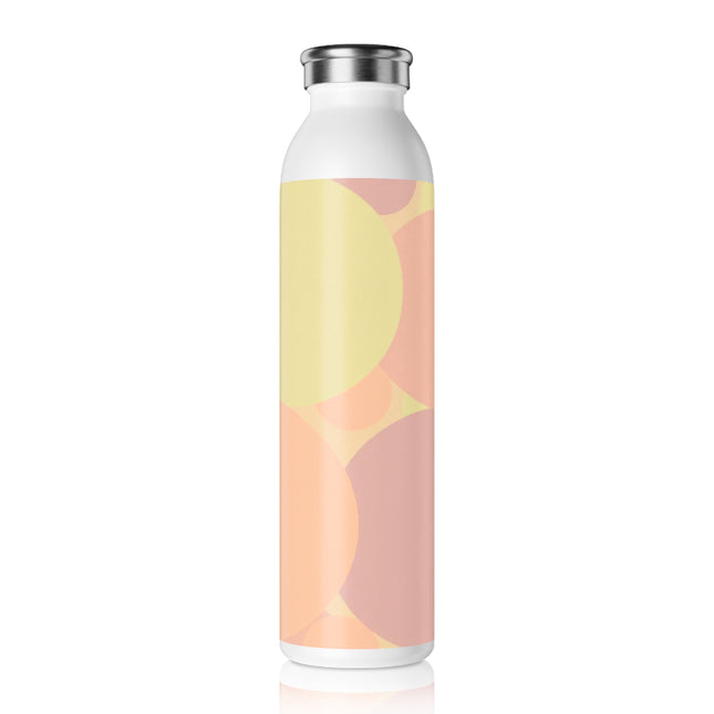 Pastel Hot Peach Patches Slim Water Bottle, 20 oz White