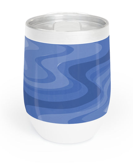 Deep Blue Wavey 12 oz Chill Wine Tumbler