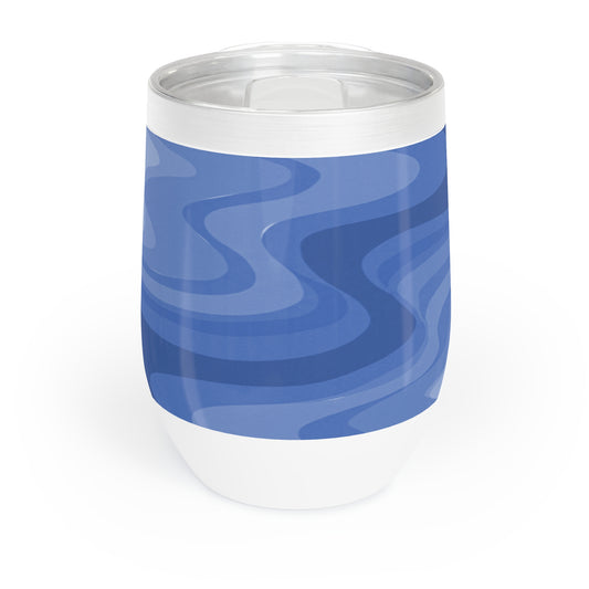 Deep Blue Wavey 12 oz Chill Wine Tumbler