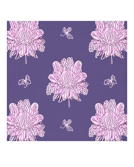 Magenta Floral Butterflies Face Towel, 13" x 13"