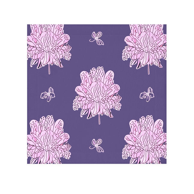 Magenta Floral Butterflies Face Towel, 13" x 13"