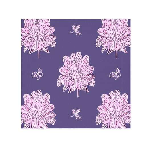 Magenta Floral Butterflies Face Towel, 13" x 13"