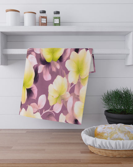 Lemon Blossom Floral Bunch Tea Towels (cotton, poly), 18" x "30