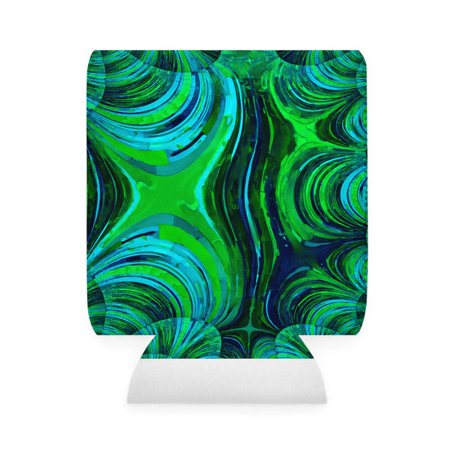 Uzi Spiral Blue Green 12 oz Can Cooler Sleeve