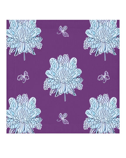 Blue Floral Butterflies Face Towel, 13" x 13"