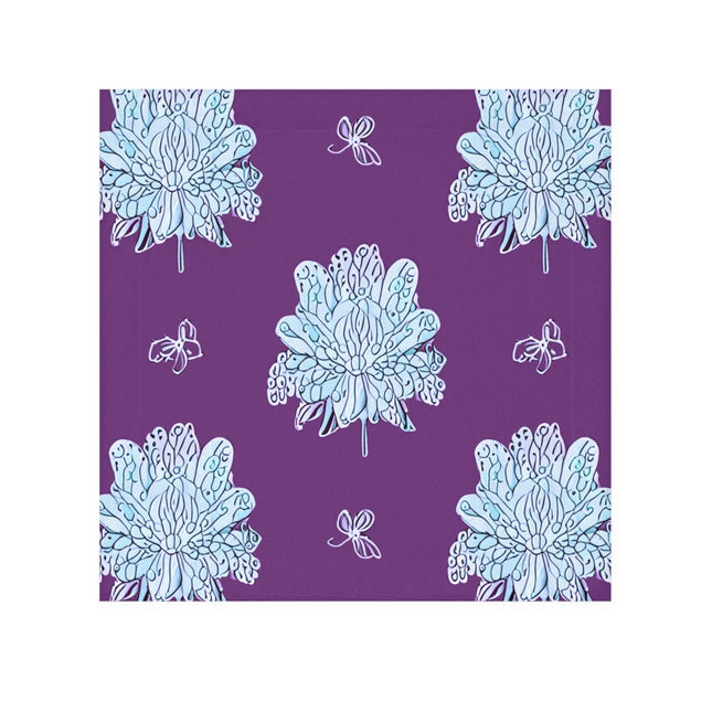 Blue Floral Butterflies Face Towel, 13" x 13"
