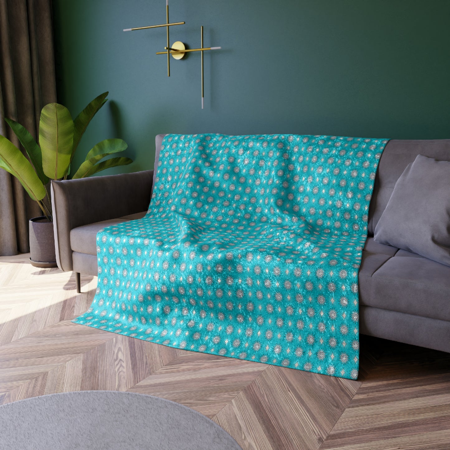 Tif Green Star-crossed Bodies Crushed Velvet Blanket, 50" x 60"