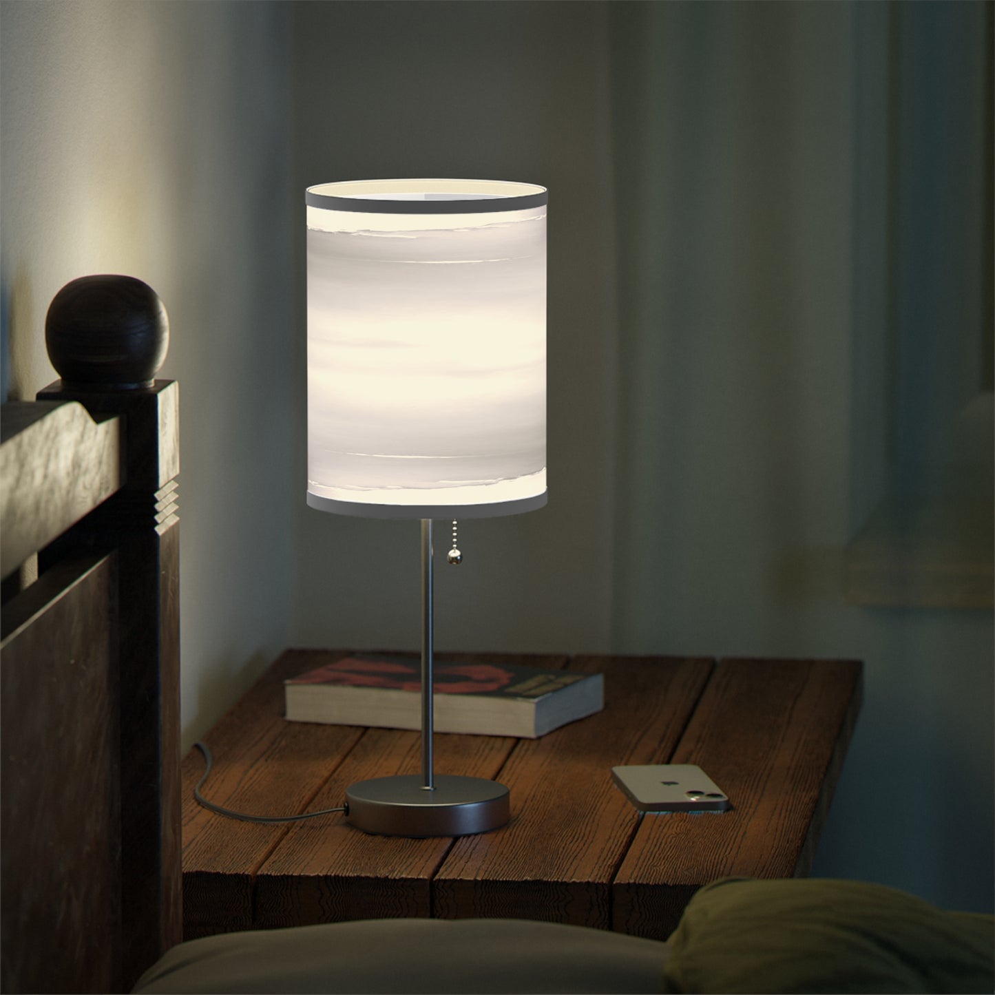 Sephia Sea Dark Fog Table Lamp on a White or Silver Stand, US|CA plug