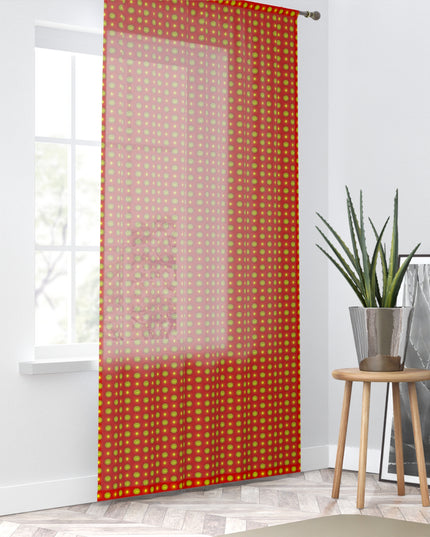 Late Evening Star-crossed Bodies Sheer Window Curtain, 50" x 84", partially transparent
