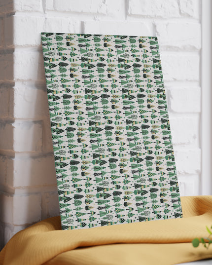 Mini Vintage Green Trees 8" x 11" Glass Cutting Board