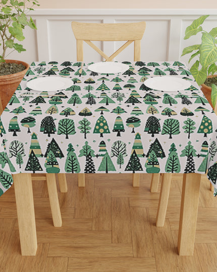 Mini Vintage Green Trees Tablecloth, 55" x 55"