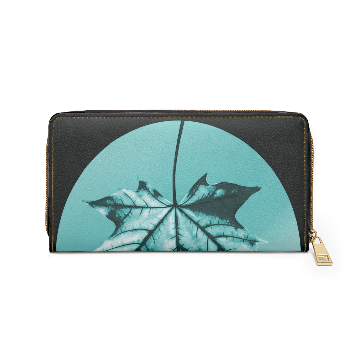 Tif Green Maple Leaf Elegant Abstract Zipper Wallet - Stylish & Functional Accessory for Everyday Use