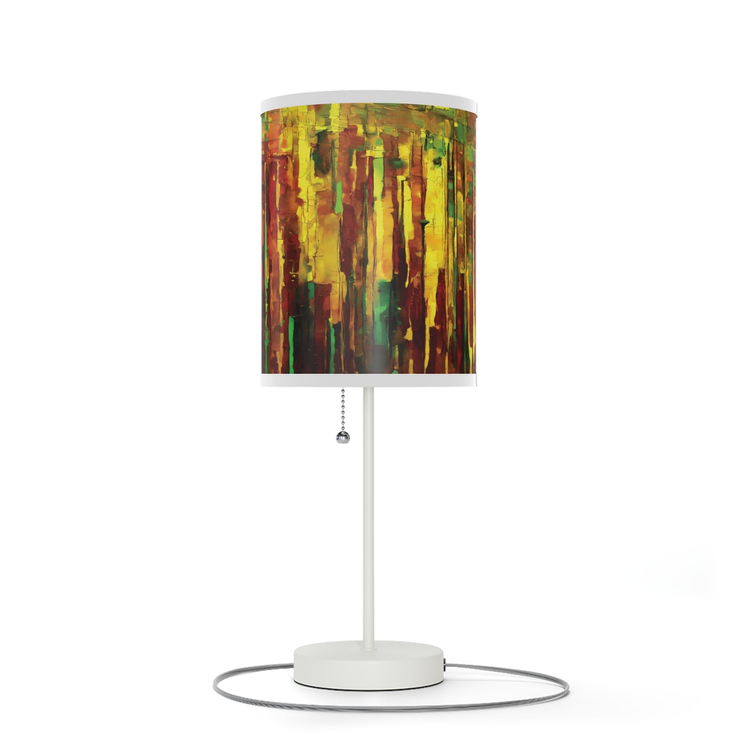 Striped Beta Table Lamp on a White or Silver Stand, US|CA plug