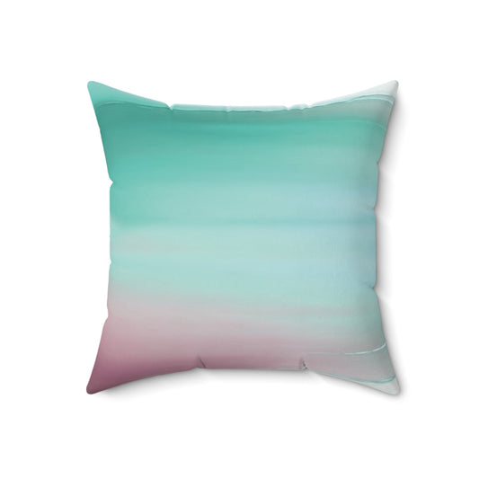 Green Sea Lavender Fog 18" x 18" Faux Suede Square Pillow