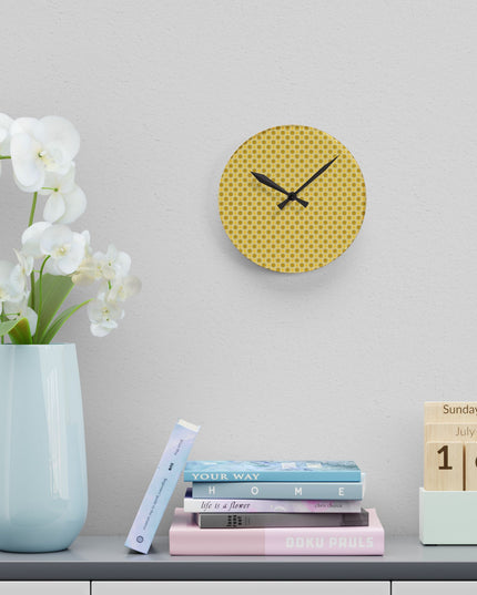 Lemongrass Star-crossed Bodies Acrylic Round Wall Clock, 8" x 8"