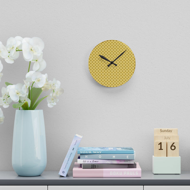 Lemongrass Star-crossed Bodies Acrylic Round Wall Clock, 8" x 8"