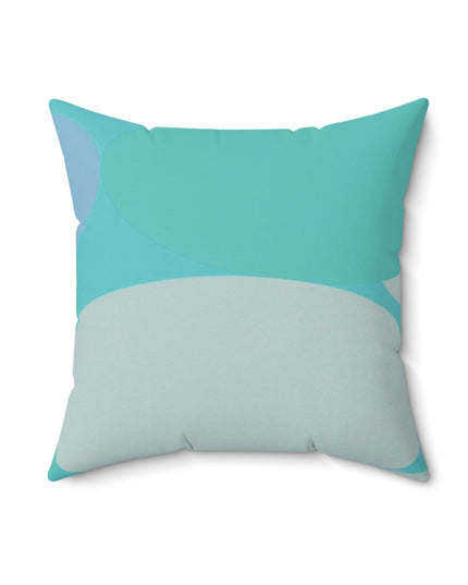 Pastel Tan and Tif Patches 18" x 18" Faux Suede Square Pillow