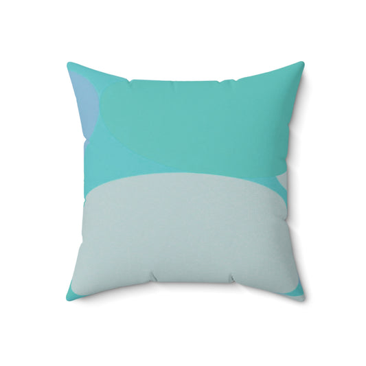 Pastel Tan and Tif Patches 18" x 18" Faux Suede Square Pillow