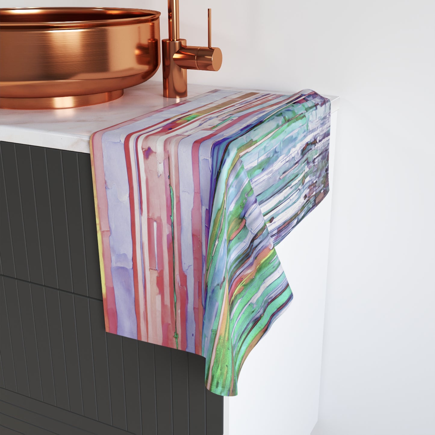 Striped Pastels Hand Towel, 16" x 28"