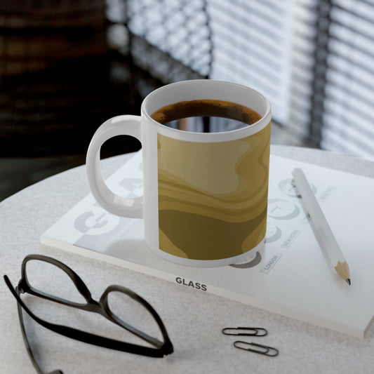Brown Wavey 20 oz White Glossy Jumbo Mug