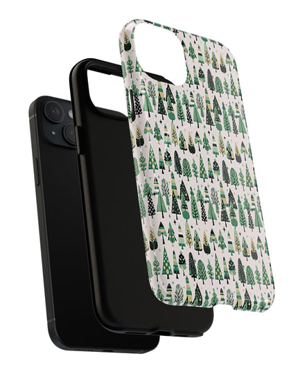 Mini Vintage Green Trees Iphone 15 Plus Tough Magnetic Cases