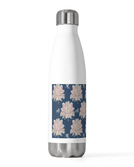 Rose White Floral Butterflies 20oz Insulated Water Bottle