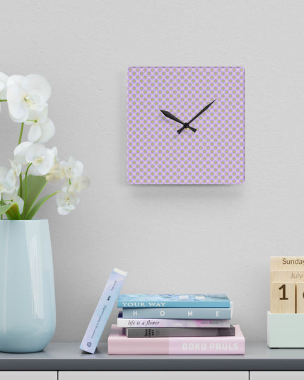 Magenta Star-crossed Bodies Acrylic Wall Clock, Round or Square, 10.75" x 10.75"