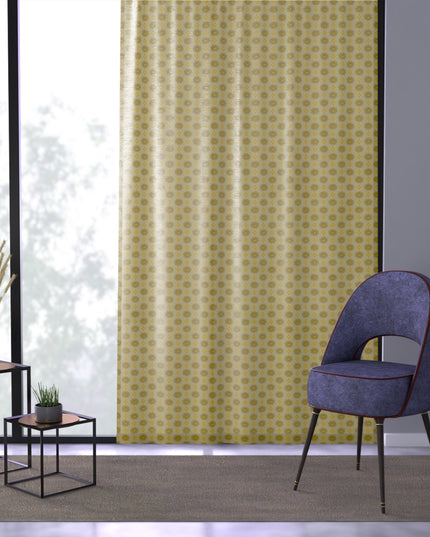 Lemongrass Star-crossed Bodies Sheer Window Curtain, 50" x 84", partially transparent