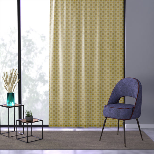 Lemongrass Star-crossed Bodies Sheer Window Curtain, 50" x 84", partially transparent