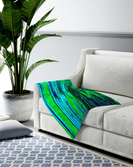 Striped Blue Green Baby Swaddle 30″×40″ Blanket