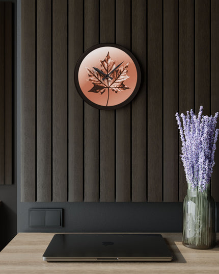 Soft Maple Leaf Acrylic Wall Clock, Round or Square, 10.75" x 10.75"