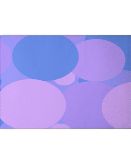 Pastel Purple Family Patches 8" x 11" Glass Cutting Board